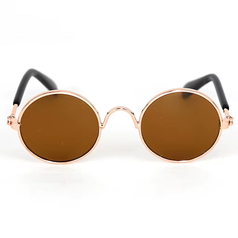 Cute Vintage round Cat Sunglasses Pet Photos Props Reflection Eyewear Glasses for Cats Small Dog Pet Dog Cat Accessories