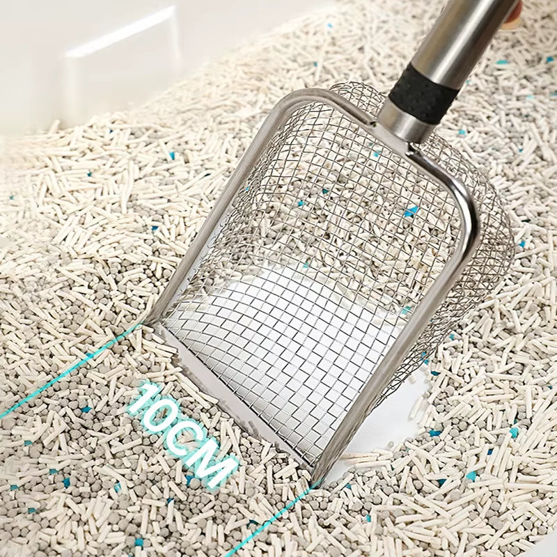 Cat Litter Shovel Wood Handle Cat Litter Shovel Stainless Steel Handle Toilet Cleaning Shovel Tools Pet Cleaning