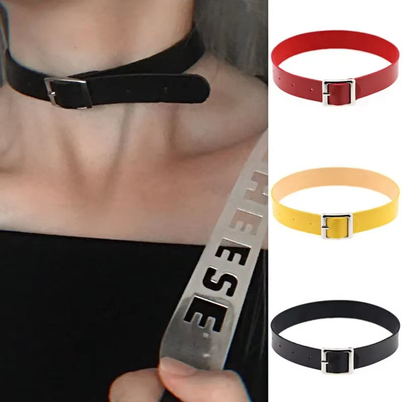 New Gothic Punk Leather Choker Necklace for Women Teens Girls Rivet Heart Cross Collar Necklace Rock Fashion Jewelry Gifts