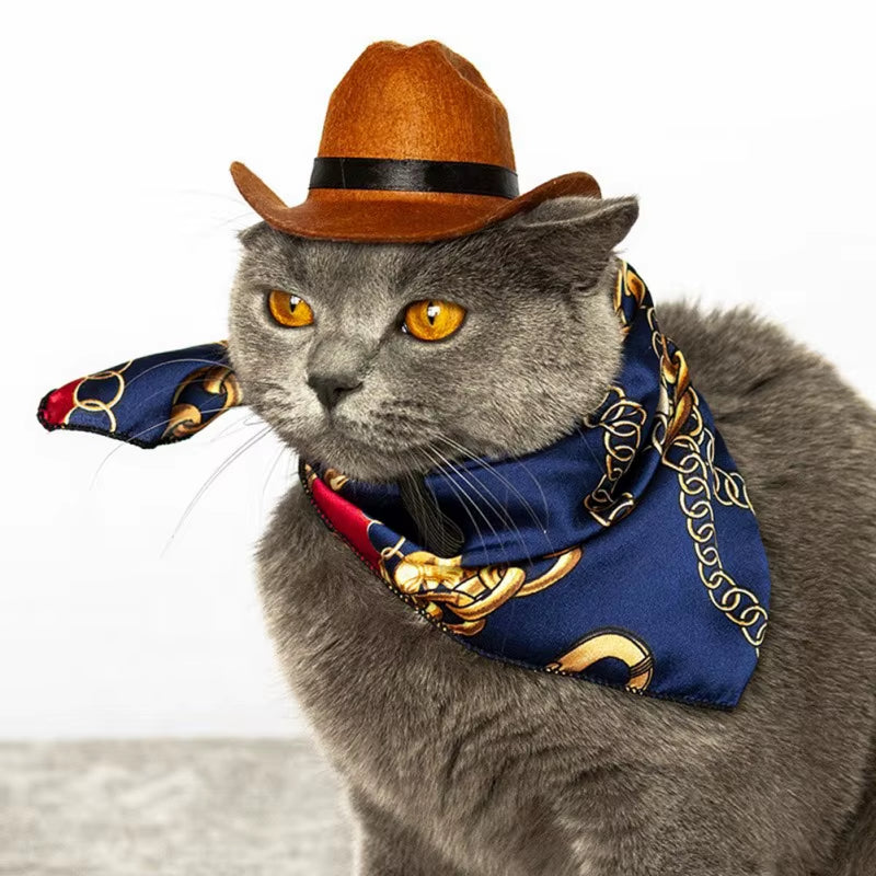 Funny Pet Hat for Dog Cat Western Cowboy Hat Photo Prop Universal Dog Cap for Halloween Christmas Street Party Pet Accessories