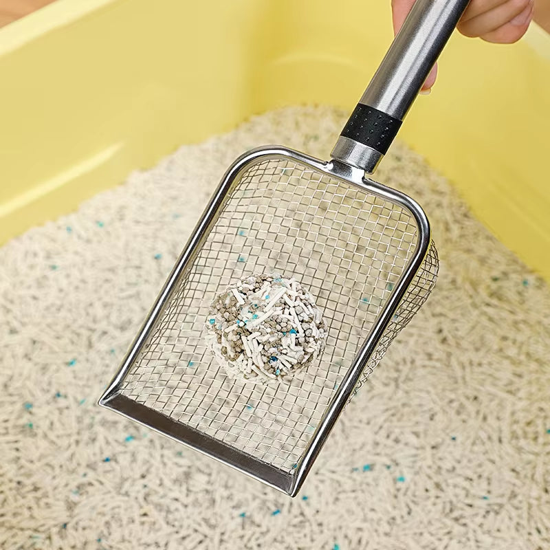 Cat Litter Shovel Wood Handle Cat Litter Shovel Stainless Steel Handle Toilet Cleaning Shovel Tools Pet Cleaning