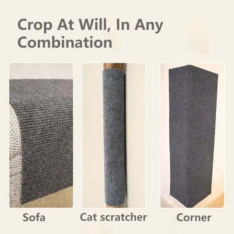 Wall anti Cat Scratch Sofa DIY Cats Scratch Board Sofa Protection Paws Sharpen Trimmable Self-Adhesive Carpet Cats Scratch Board