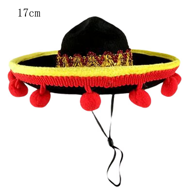 Fashion Pet Woven Straw Hat for Cat Sun Hat Sombrero for Small Dogs and Cats Beach Party Straw Costume Accessories to Act Cute