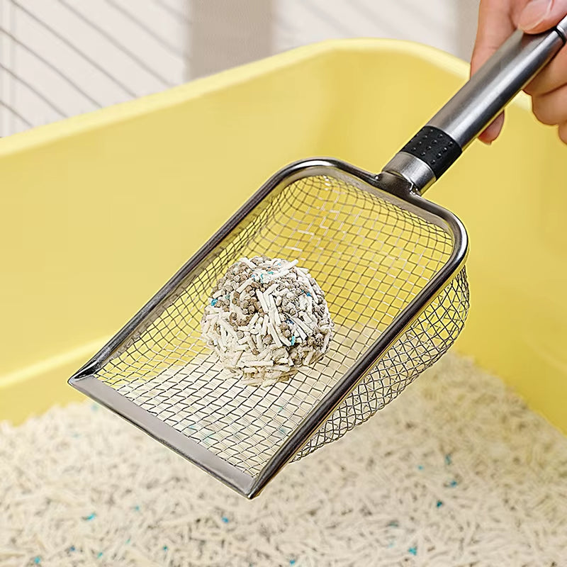 Cat Litter Shovel Wood Handle Cat Litter Shovel Stainless Steel Handle Toilet Cleaning Shovel Tools Pet Cleaning