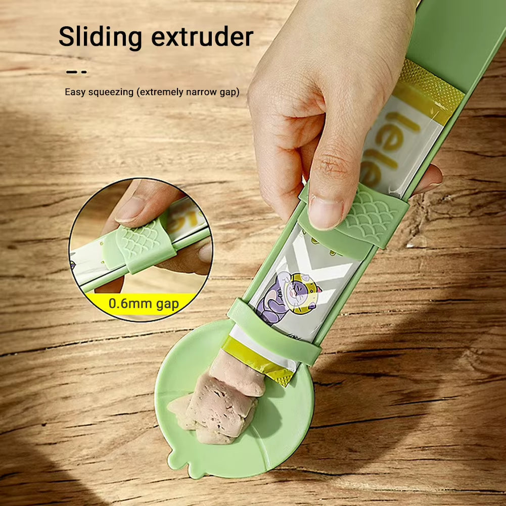 Cat Treat Squeeze Spoon Cat Treat Dispenser Cat Treat Supplies Sliding Strip Squeeze Cat Feeder for Pet Liquid Snack Feeding
