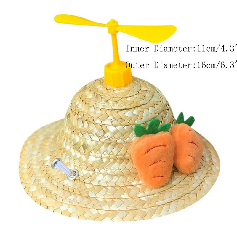Fashion Pet Woven Straw Hat for Cat Sun Hat Sombrero for Small Dogs and Cats Beach Party Straw Costume Accessories to Act Cute