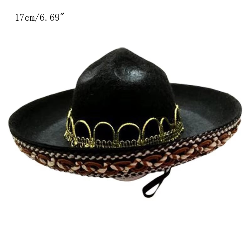 Fashion Pet Woven Straw Hat for Cat Sun Hat Sombrero for Small Dogs and Cats Beach Party Straw Costume Accessories to Act Cute