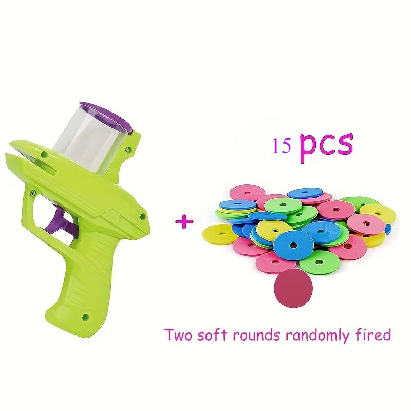 1Pack Interactive Cat Toy Launcher with Foam Discs Battery-Free, Durable Plastic for Endless Fun