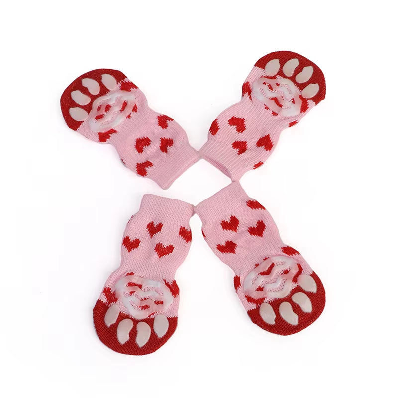 Pet Cat Socks Dog Socks Traction Control for Indoor Wear L/M/S Cat Clothing Cute Puppy Dogs Pet Knits Socks Slip Skid
