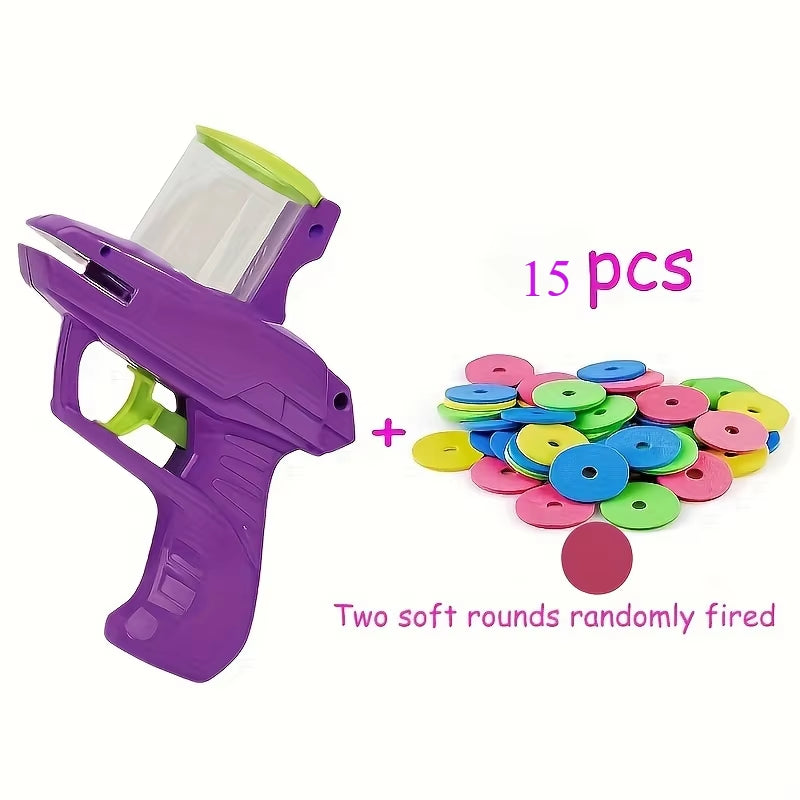 1Pack Interactive Cat Toy Launcher with Foam Discs Battery-Free, Durable Plastic for Endless Fun
