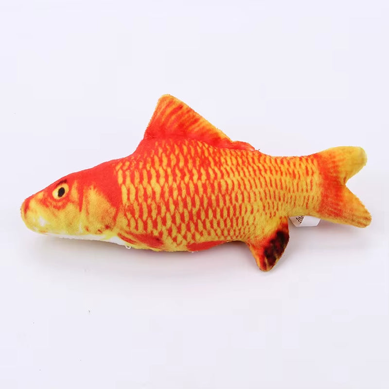 Plush Cat Fish Toy Cat Scratcher Catnip Toy Interactive Simulation Fish Cat Mint Fidget Toys Stuffed Playing Toy for Cat Kitten