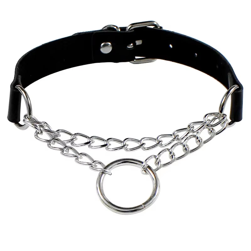 New Gothic Punk Leather Choker Necklace for Women Teens Girls Rivet Heart Cross Collar Necklace Rock Fashion Jewelry Gifts