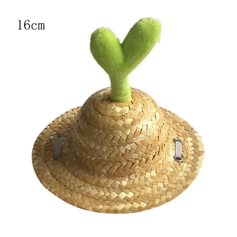 Fashion Pet Woven Straw Hat for Cat Sun Hat Sombrero for Small Dogs and Cats Beach Party Straw Costume Accessories to Act Cute