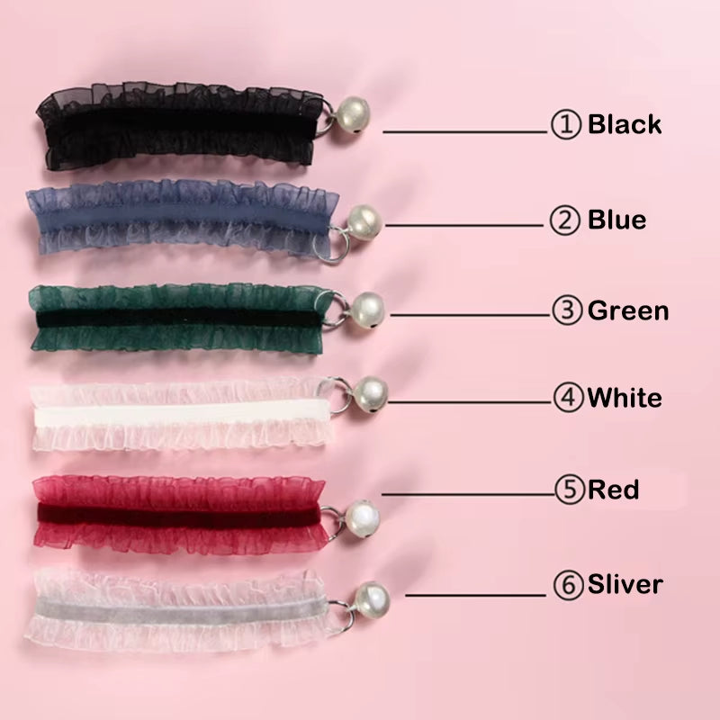 Elasticity Velvet Lace Pets Cat Collar with Bell Chihuahua Rabbit Necklace Bowtie Puppy Dogs Bells Collars Cats Accessories
