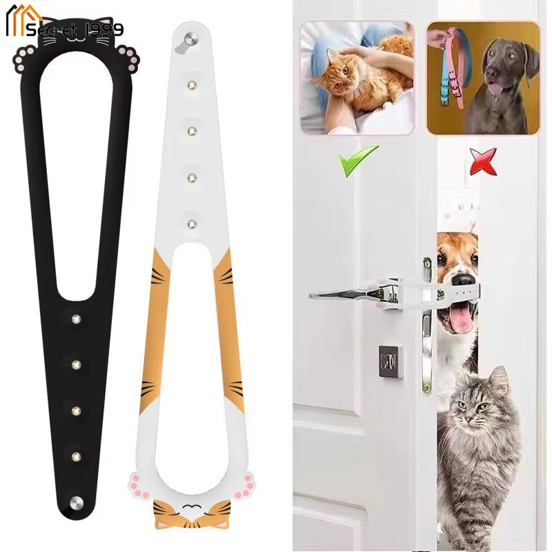 Adjustable Elastic Cat Door Holder Latch Punch-Free Gate Lock Keep Cat Dog Out from Entering Door Holder Latch Pet Supplies