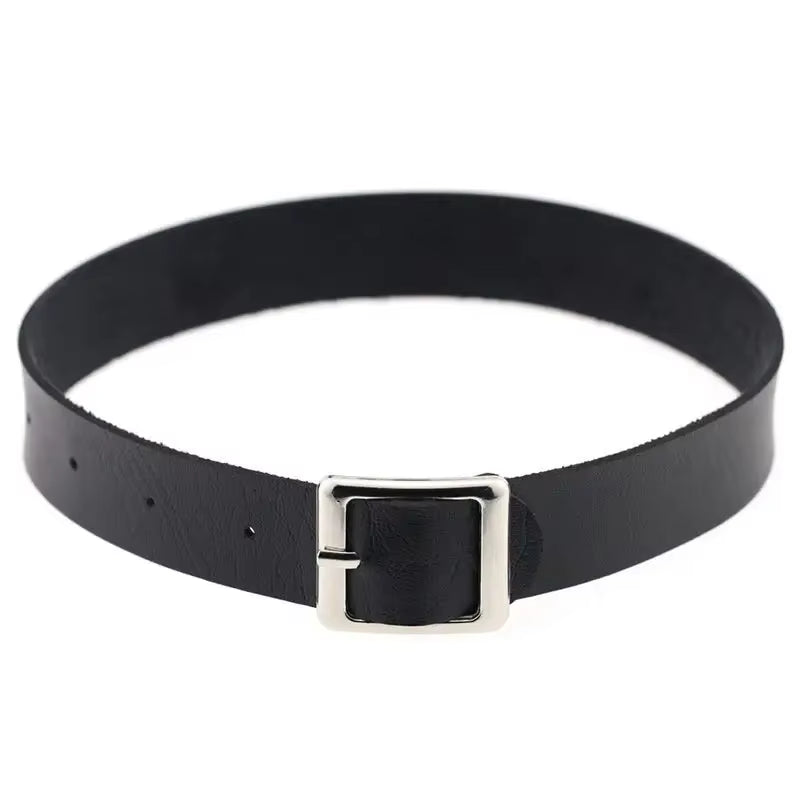 New Gothic Punk Leather Choker Necklace for Women Teens Girls Rivet Heart Cross Collar Necklace Rock Fashion Jewelry Gifts