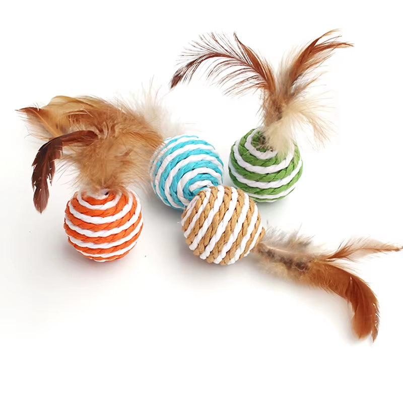 1Pc Cat Toy Stick Feather Wand with Bell Mouse Cage Toys Plastic Artificial Colorful Cat Teaser Toy Pet Supplies Random Color