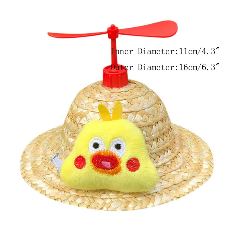 Fashion Pet Woven Straw Hat for Cat Sun Hat Sombrero for Small Dogs and Cats Beach Party Straw Costume Accessories to Act Cute