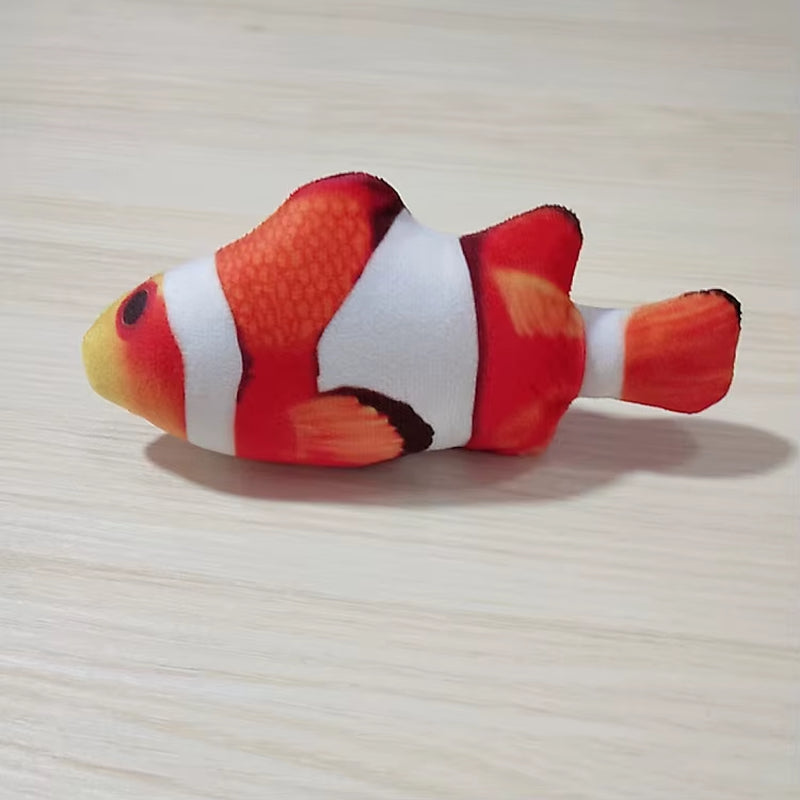 Plush Cat Fish Toy Cat Scratcher Catnip Toy Interactive Simulation Fish Cat Mint Fidget Toys Stuffed Playing Toy for Cat Kitten