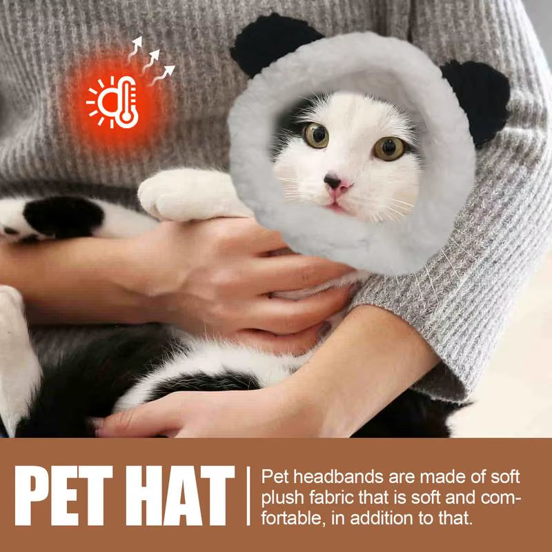 Cute Bear Shaped Hat for Cat Christmas Protective Pet Dogs Cosplay Head Wear York Solid Color Winter Kitten Costume Accessories