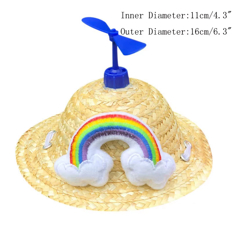 Fashion Pet Woven Straw Hat for Cat Sun Hat Sombrero for Small Dogs and Cats Beach Party Straw Costume Accessories to Act Cute