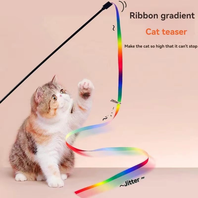 1 PC Teasing Cat Stick outside Teasing Cat Toys Teasing Cat Teasing Dog Toys Teasing Cat Stick Interactive Fun Pet Supplies