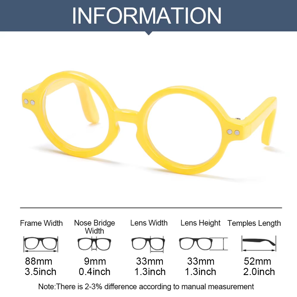 Candy Color Mini Doll Glasses Clear Lens Eyeglasses round Frame Plush Doll Toys Eyewear Photo Props Pet Dog Cat Sunglasses