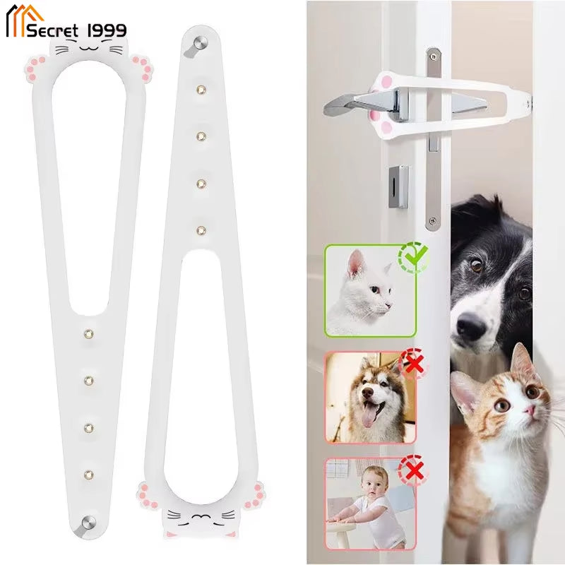 Adjustable Elastic Cat Door Holder Latch Punch-Free Gate Lock Keep Cat Dog Out from Entering Door Holder Latch Pet Supplies