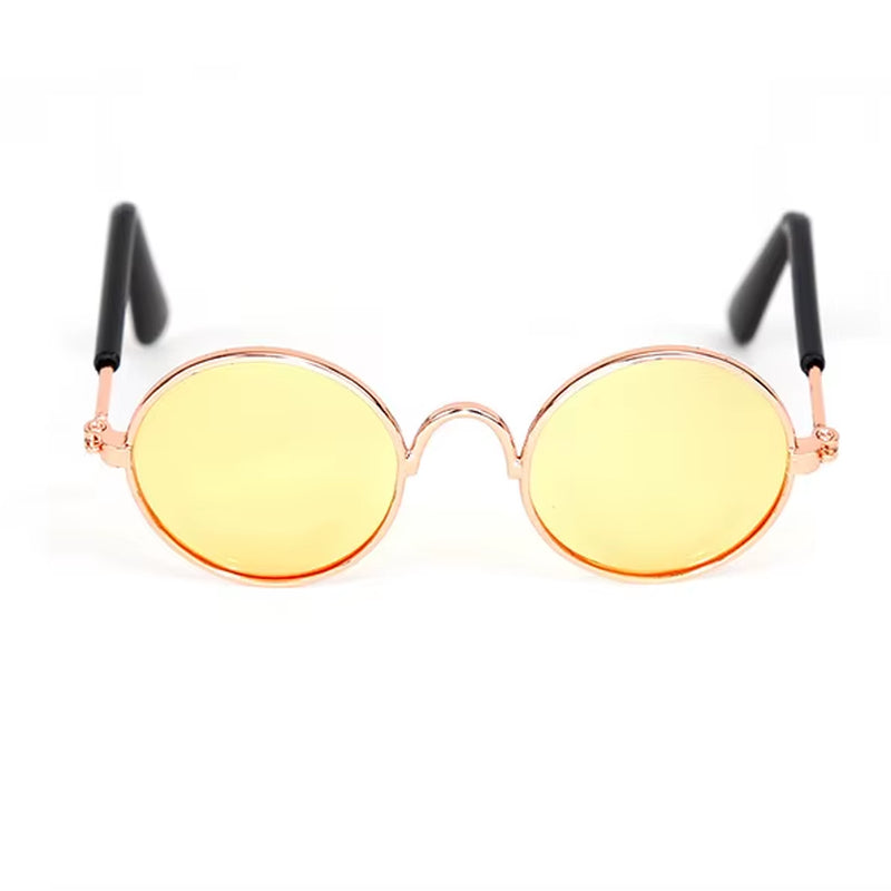 Cute Vintage round Cat Sunglasses Pet Photos Props Reflection Eyewear Glasses for Cats Small Dog Pet Dog Cat Accessories