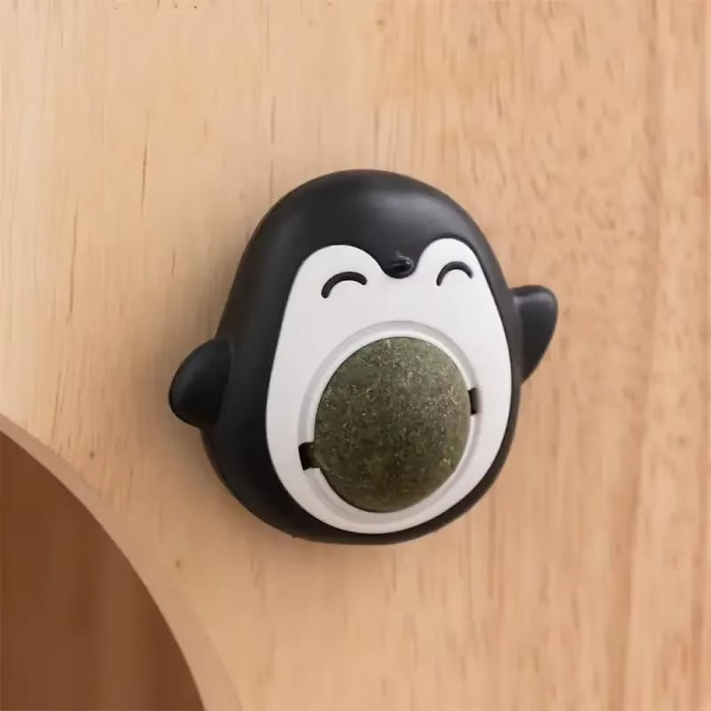 Catnip Balls Cat Mint Toy Grinding Teeth Mint Ball Edible Safety Healthy Snack Rotatable Wall Stick-On Toys for Pet Supplies