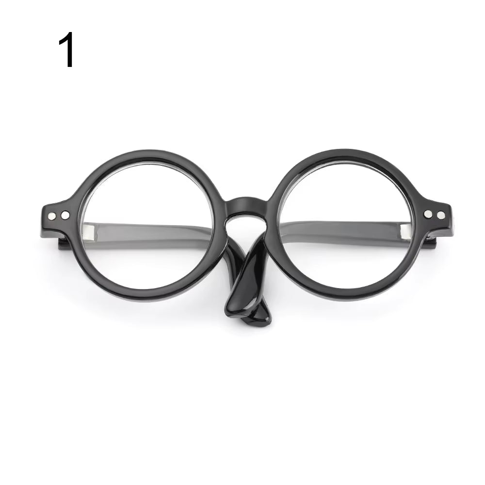 Candy Color Mini Doll Glasses Clear Lens Eyeglasses round Frame Plush Doll Toys Eyewear Photo Props Pet Dog Cat Sunglasses