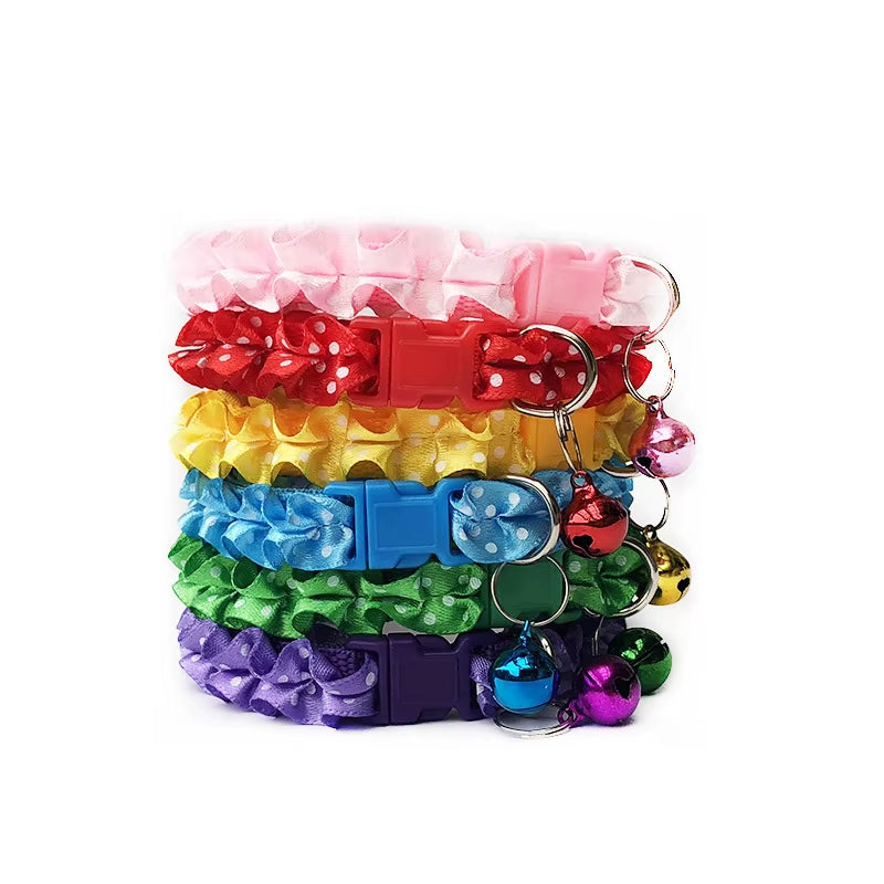 1Pc Cute Bell Collar for Cats Dog Collar Teddy Cartoon Funny Footprint Collars Pet Bell Collar Home Pet Supplies