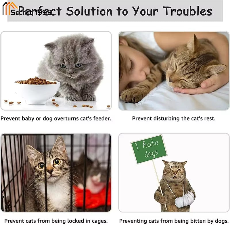 Adjustable Elastic Cat Door Holder Latch Punch-Free Gate Lock Keep Cat Dog Out from Entering Door Holder Latch Pet Supplies