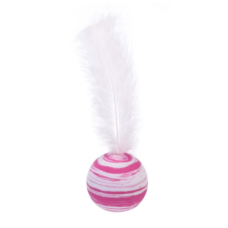 1Pc Cat Toy Stick Feather Wand with Bell Mouse Cage Toys Plastic Artificial Colorful Cat Teaser Toy Pet Supplies Random Color