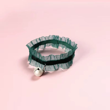 Elasticity Velvet Lace Pets Cat Collar with Bell Chihuahua Rabbit Necklace Bowtie Puppy Dogs Bells Collars Cats Accessories