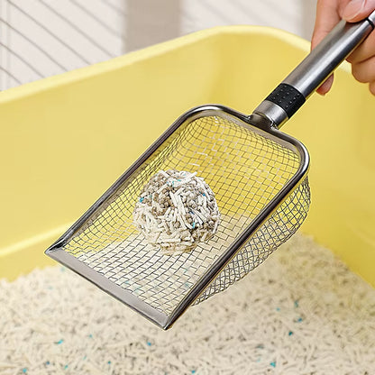 Cat Litter Shovel Wood Handle Cat Litter Shovel Stainless Steel Handle Toilet Cleaning Shovel Tools Pet Cleaning