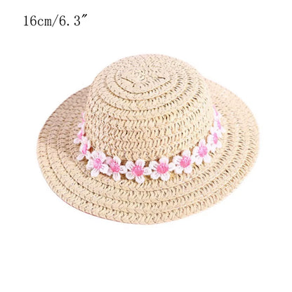 Fashion Pet Woven Straw Hat for Cat Sun Hat Sombrero for Small Dogs and Cats Beach Party Straw Costume Accessories to Act Cute
