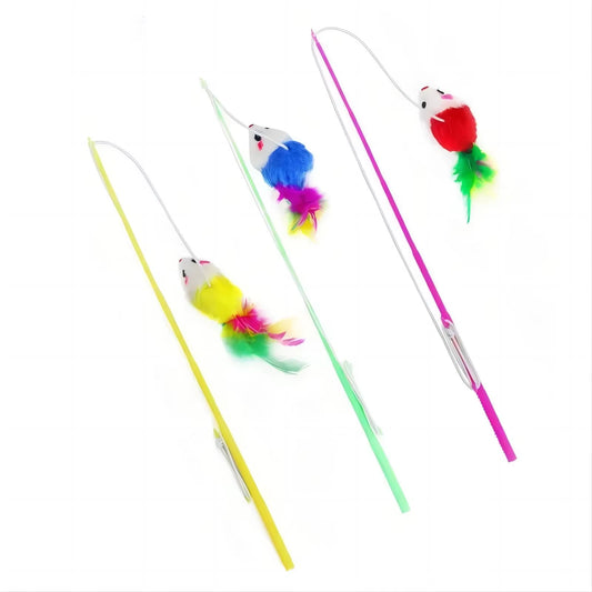 1 PC Teasing Cat Stick outside Teasing Cat Toys Teasing Cat Teasing Dog Toys Teasing Cat Stick Interactive Fun Pet Supplies