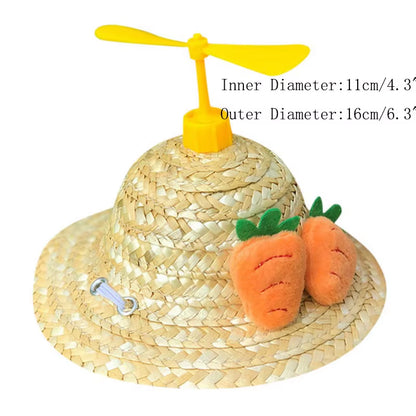 Fashion Pet Woven Straw Hat for Cat Sun Hat Sombrero for Small Dogs and Cats Beach Party Straw Costume Accessories to Act Cute