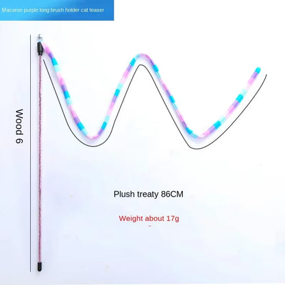 Cat Toys Rainbow Stripes Funny Cat Stick with Bell Interactive Play Pet Supplies Cat Toys Interactive Cat Toy Worm on a String