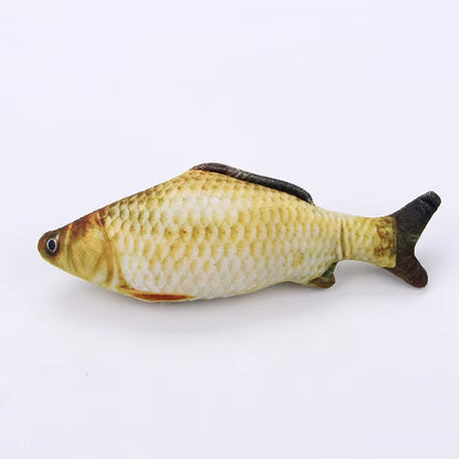 Plush Cat Fish Toy Cat Scratcher Catnip Toy Interactive Simulation Fish Cat Mint Fidget Toys Stuffed Playing Toy for Cat Kitten