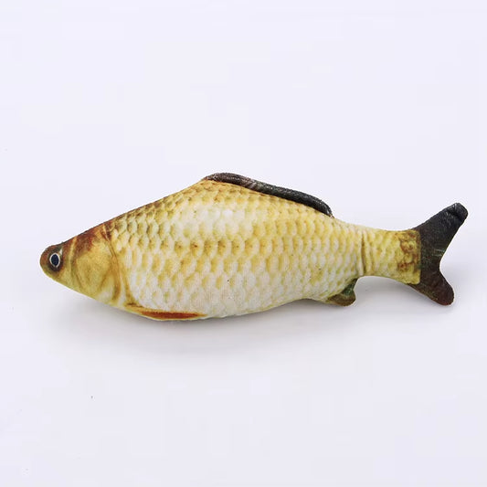 Plush Cat Fish Toy Cat Scratcher Catnip Toy Interactive Simulation Fish Cat Mint Fidget Toys Stuffed Playing Toy for Cat Kitten
