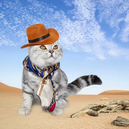 Funny Pet Hat for Dog Cat Western Cowboy Hat Photo Prop Universal Dog Cap for Halloween Christmas Street Party Pet Accessories