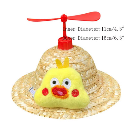 Fashion Pet Woven Straw Hat for Cat Sun Hat Sombrero for Small Dogs and Cats Beach Party Straw Costume Accessories to Act Cute