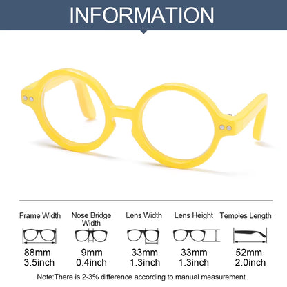 Candy Color Mini Doll Glasses Clear Lens Eyeglasses round Frame Plush Doll Toys Eyewear Photo Props Pet Dog Cat Sunglasses