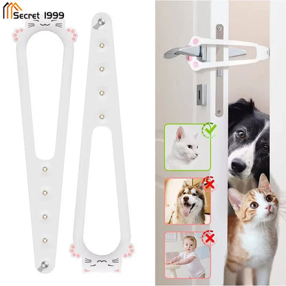 Adjustable Elastic Cat Door Holder Latch Punch-Free Gate Lock Keep Cat Dog Out from Entering Door Holder Latch Pet Supplies
