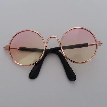 Cute Vintage round Cat Sunglasses Pet Photos Props Reflection Eyewear Glasses for Cats Small Dog Pet Dog Cat Accessories