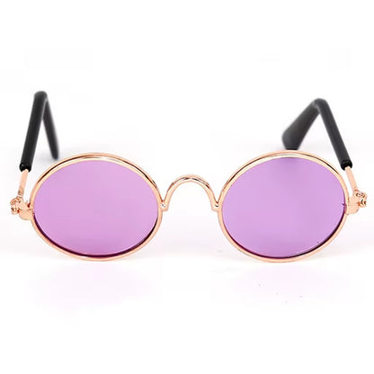 Cute Vintage round Cat Sunglasses Pet Photos Props Reflection Eyewear Glasses for Cats Small Dog Pet Dog Cat Accessories