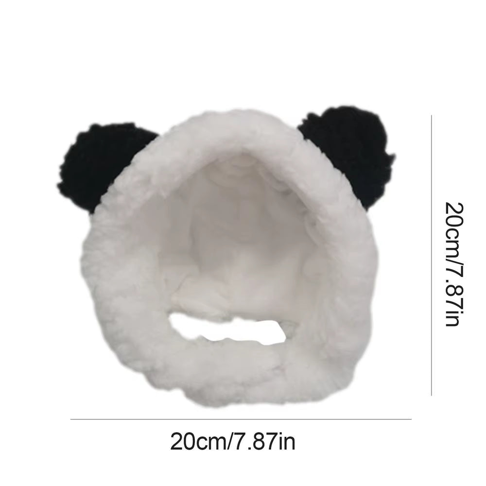 Cute Bear Shaped Hat for Cat Christmas Protective Pet Dogs Cosplay Head Wear York Solid Color Winter Kitten Costume Accessories