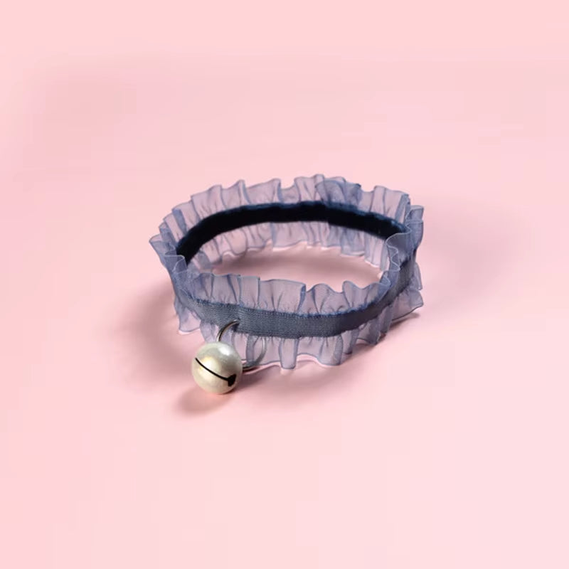 Elasticity Velvet Lace Pets Cat Collar with Bell Chihuahua Rabbit Necklace Bowtie Puppy Dogs Bells Collars Cats Accessories